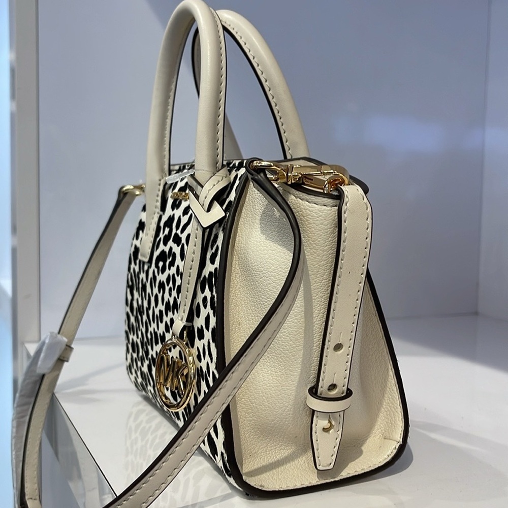 Avril Extra-Small Cheetah Print Calf Hair and Leather Satchel LT CRM MUL… - Picture 15 of 16